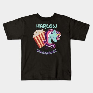 Harlow And Popcorn Funny Popcorn The Pony Kids T-Shirt